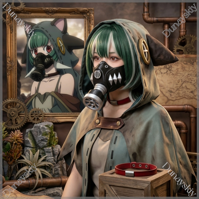 Guita Cyberpunk Gas Mask Green - đánh giá và giá Cosplay Prop 3D Print