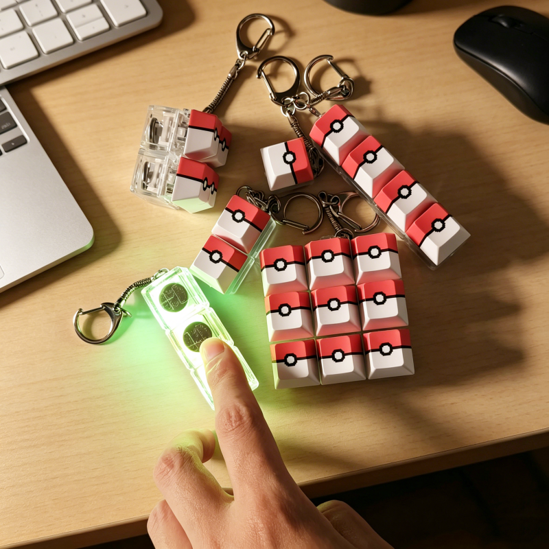 Pokeball Light Up Keyboard Key - đánh giá và giá Pokeball Cosplay Prop