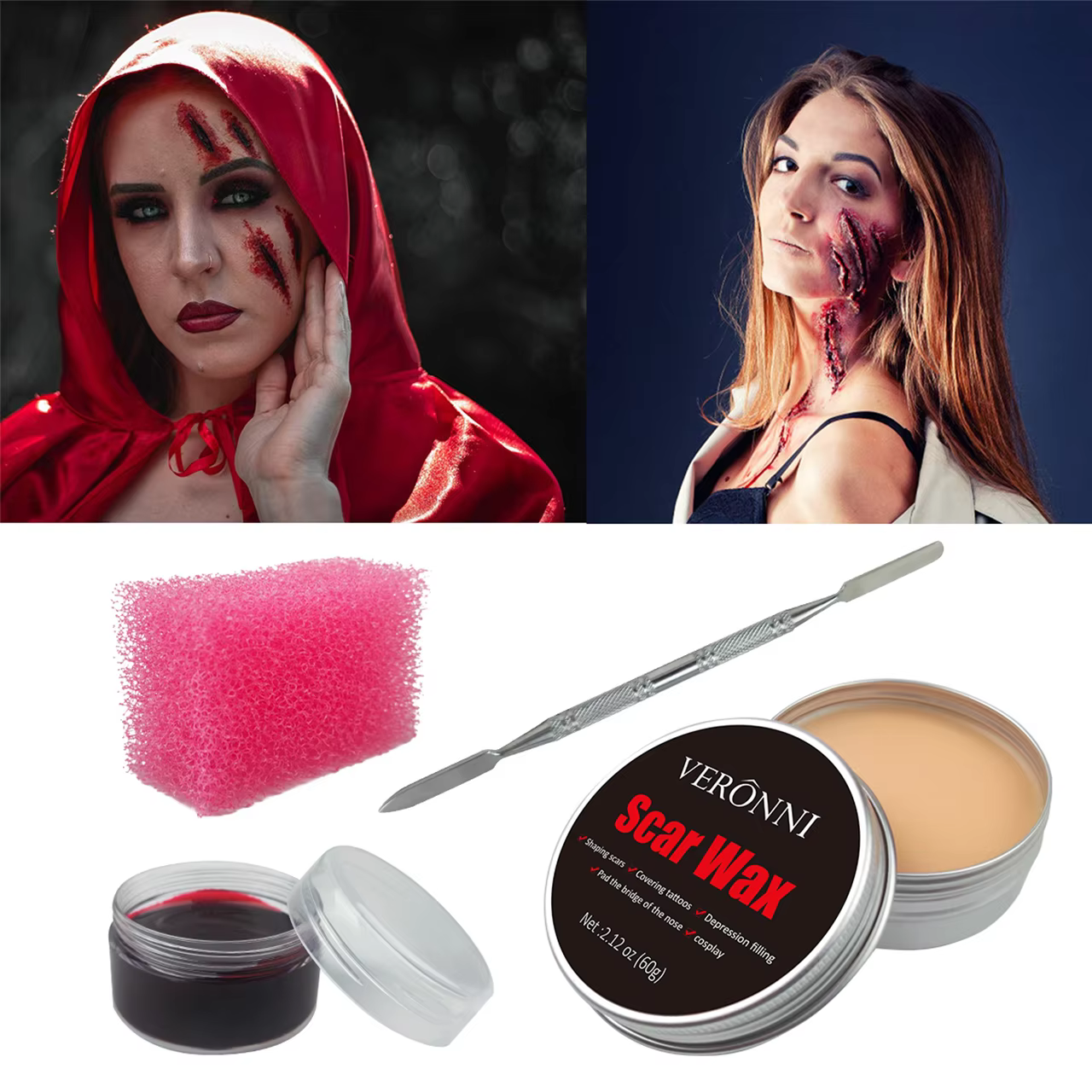 SFX Makeup Kit Scars Wax Hallo - đánh giá và giá Body Paint Sfx