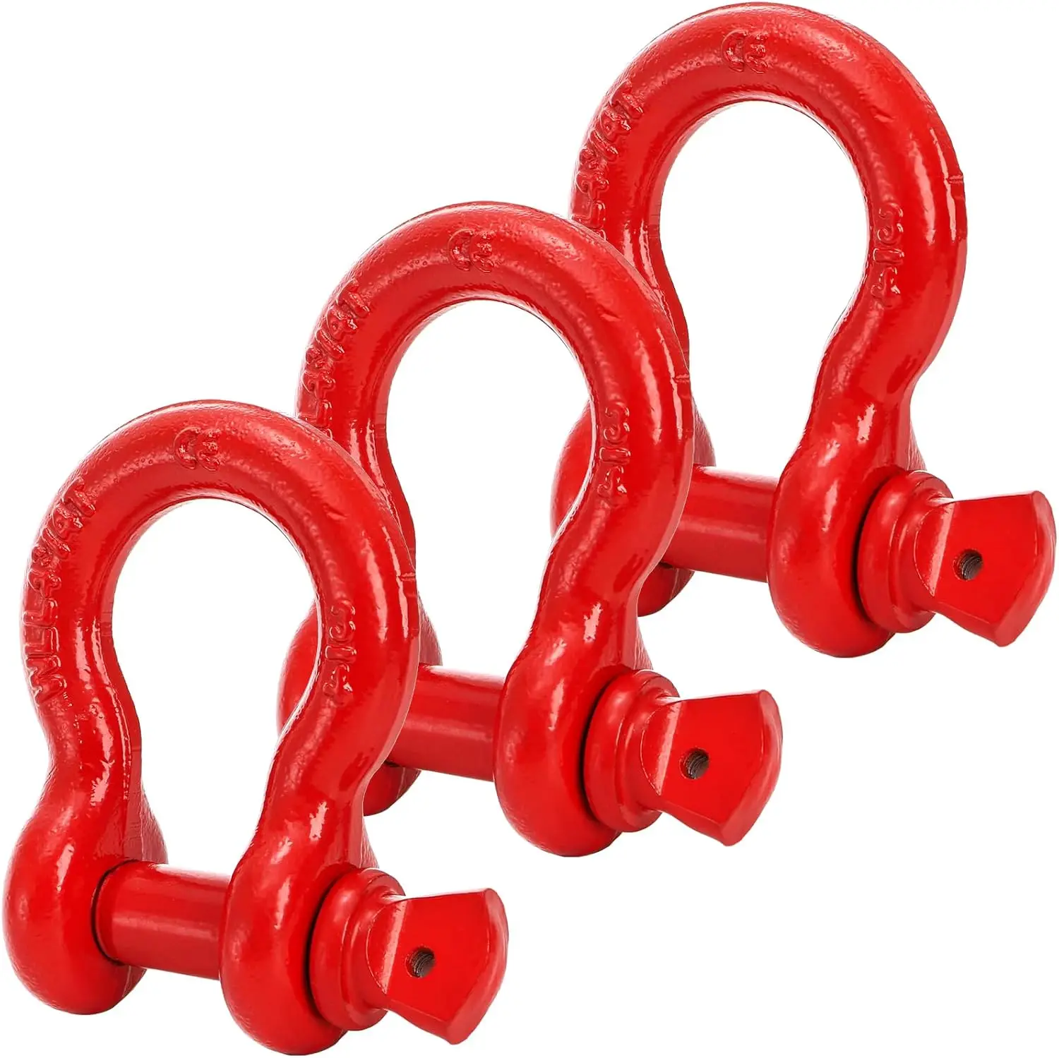 3 Pack D Ring Shackles - 3/4