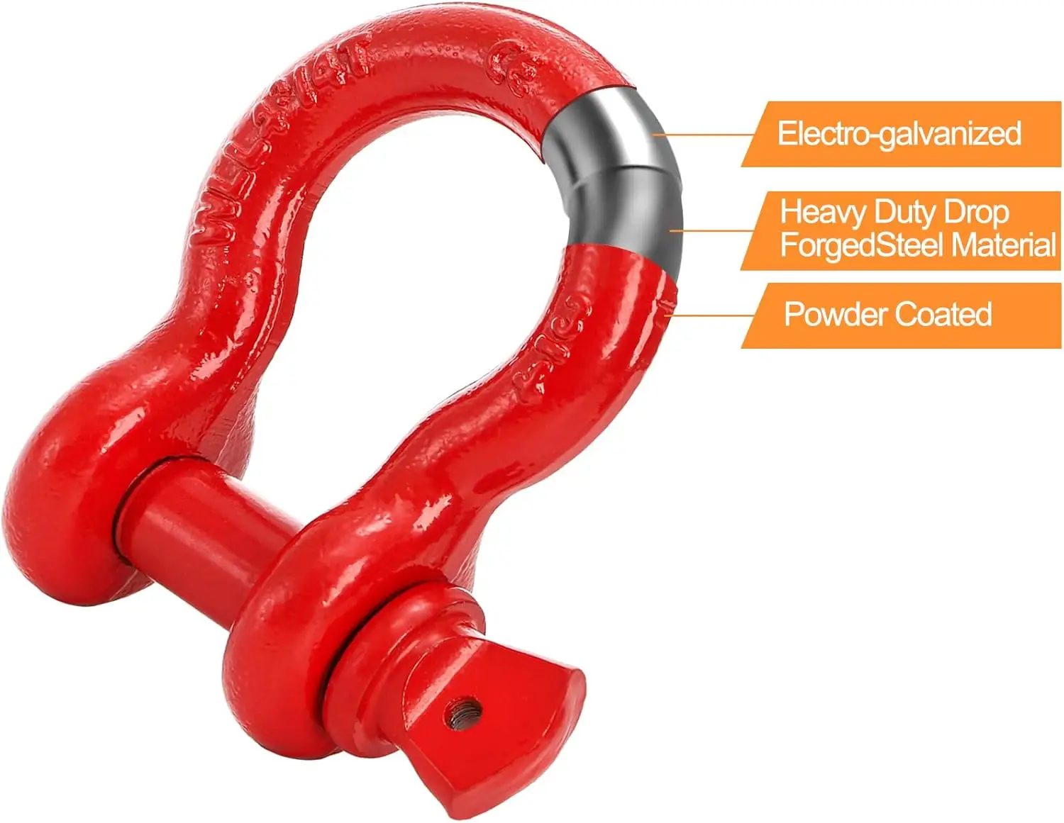 3 Pack D Ring Shackles - 3/4