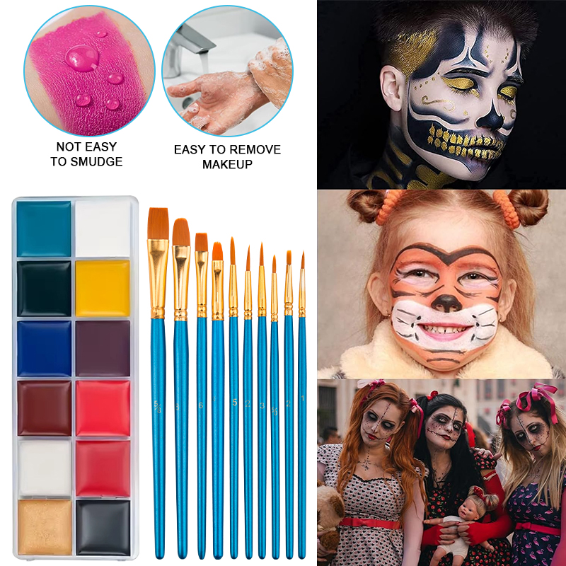 SFX Makeup Kit,12 Colors Face  - đánh giá và giá Body Paint Sfx