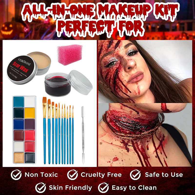 SFX Makeup Kit,12 Colors Face  - đánh giá và giá Body Paint Sfx