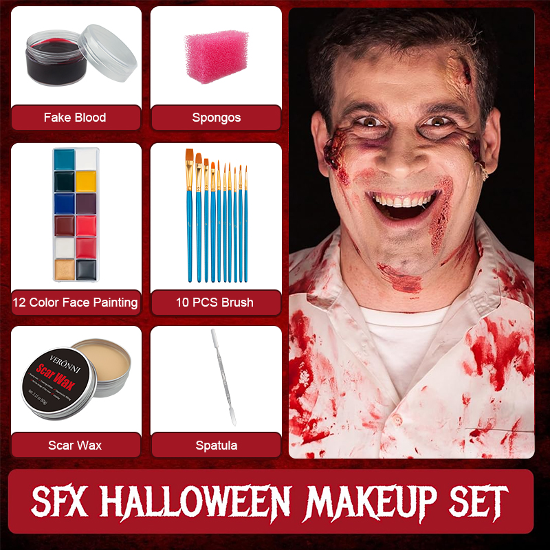 SFX Makeup Kit,12 Colors Face  - đánh giá và giá Body Paint Sfx