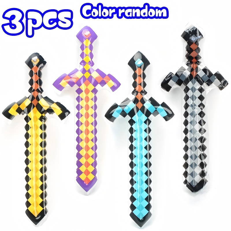 3Pcs Pixel Style Inflatable Sw - đánh giá và giá Cosplay Prop Dagger